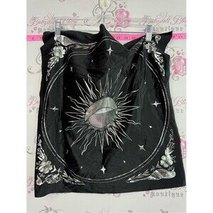 Scarf Black Metallic Sun & Moon Graphic Bandana Top